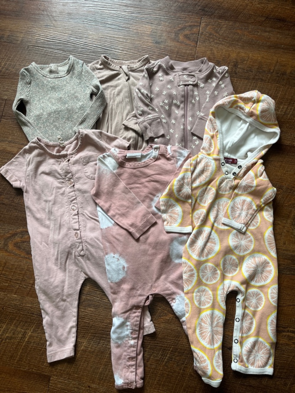 Kyte BABY Pink and Yellow Mixed One-Piece Bodysuit Set